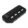 Концентратор USB 3.0, 4 ports, Black, с переключателями, поддержка до 2TB, 5Gb s