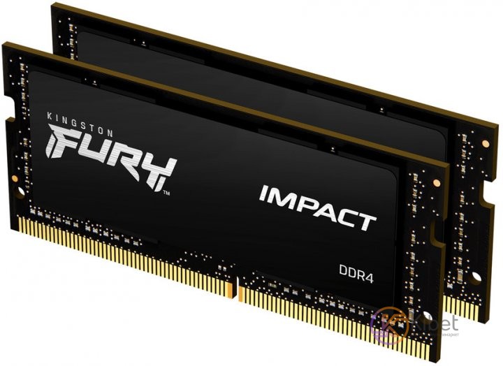 Модуль памяти SO-DIMM, DDR4, 8Gb x 2 (16Gb Kit), 3200 MHz, Kingston Fury Impact,