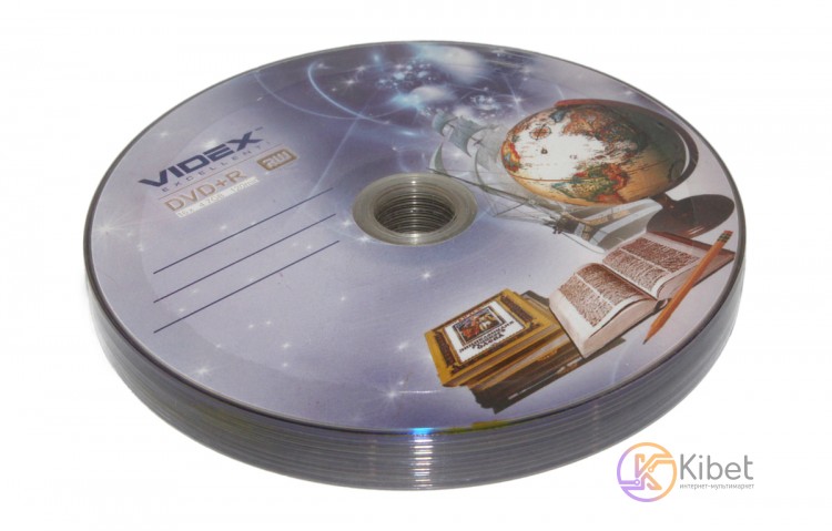 Диск DVD+R 10 Videx 'Тетрадка', 4.7Gb, 16x, Bulk Box