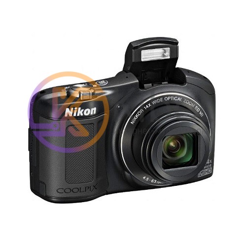 Фотоаппарат Nikon Coolpix L620 Black, 1 2.3', 18.1Mpx, LCD 3', зум оптический 14