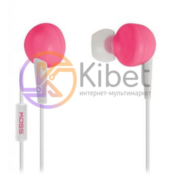 Наушники KOSS KEB6i Pink, Mini jack (3.5 мм), вакуумные, микрофон на проводе, ка