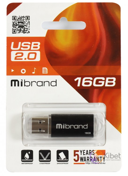 USB Флеш накопитель 16Gb Mibrand Cougar Black (MI2.0 CU16P1B)