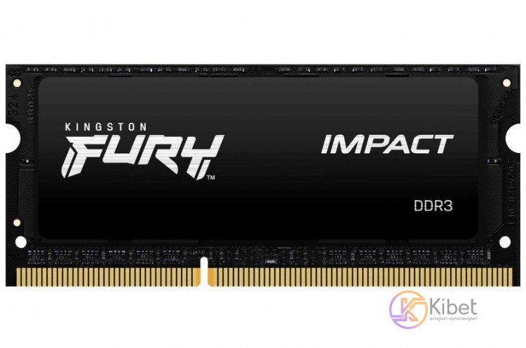 Модуль памяти SO-DIMM, DDR3, 4Gb, 1866 MHz, Kingston Fury Impact, 1.35V, CL11 (K
