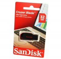 USB Флеш накопитель 32Gb SanDisk Cruzer Blade, Black (SDCZ50-032G-B35)
