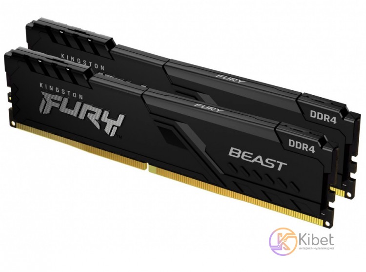 Модуль памяти 8Gb x 2 (16Gb Kit) DDR4, 3733 MHz, Kingston Fury Beast, Black, 19-