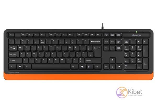 Клавиатура A4tech Fstyler FK10, Sleek MMedia Comfort, USB, Black+Orange, (US+Ukr