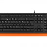 Клавиатура A4tech Fstyler FK10, Sleek MMedia Comfort, USB, Black+Orange, (US+Ukr