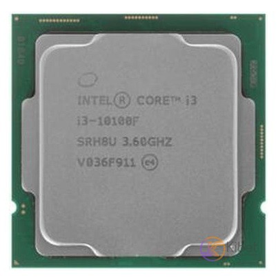 Процессор Intel Core i3 (LGA1200) i3-10100F, Tray, 4x3.6 GHz (Turbo Boost 4.3 GH