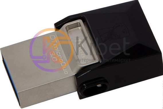 USB 3.0 Флеш накопитель 16Gb Kingston DataTraveler microDuo, Silver Black (DTDUO