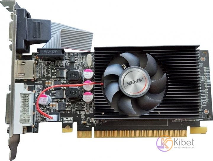 Видеокарта GeForce GT610, AFOX, 2Gb GDDR3, 64-bit, VGA DVI HDMI, 810 1000 MHz, L