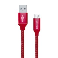 Кабель USB - micro USB 1 м ColorWay Red, 2.1A (CW-CBUM002-RD)