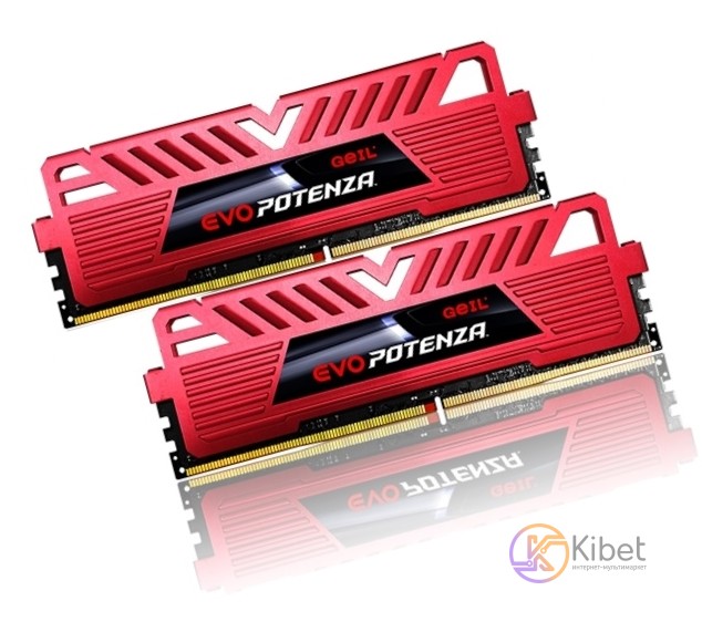 Модуль памяти 8Gb x 2 (16Gb Kit) DDR4, 2400 MHz, Geil Evo Potenza, Red, 15-15-15