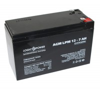 Батарея для ИБП 12В 7Ач LogicPower, AGM LPM12-7.0AH, ШхДхВ 150x64x94 (3862)