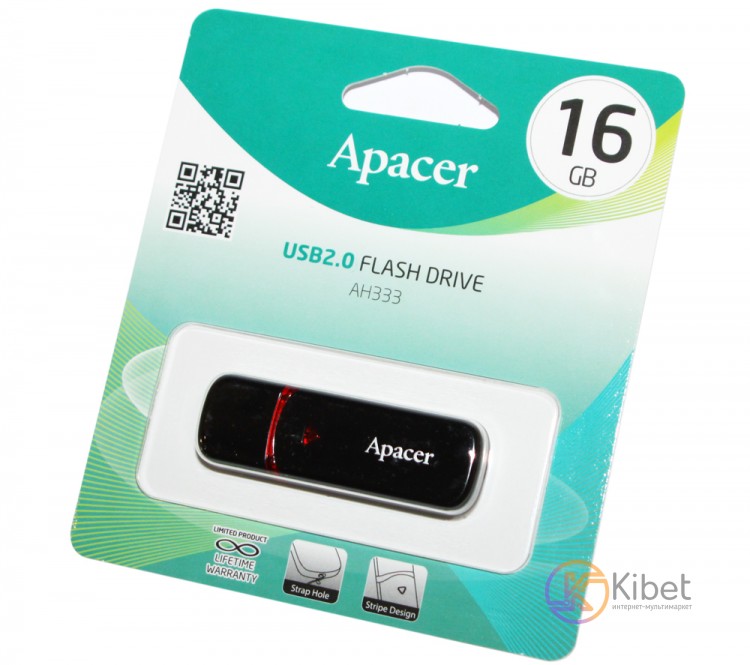 USB Флеш накопитель 16Gb Apacer AH333, Black (AP16GAH333B-1)