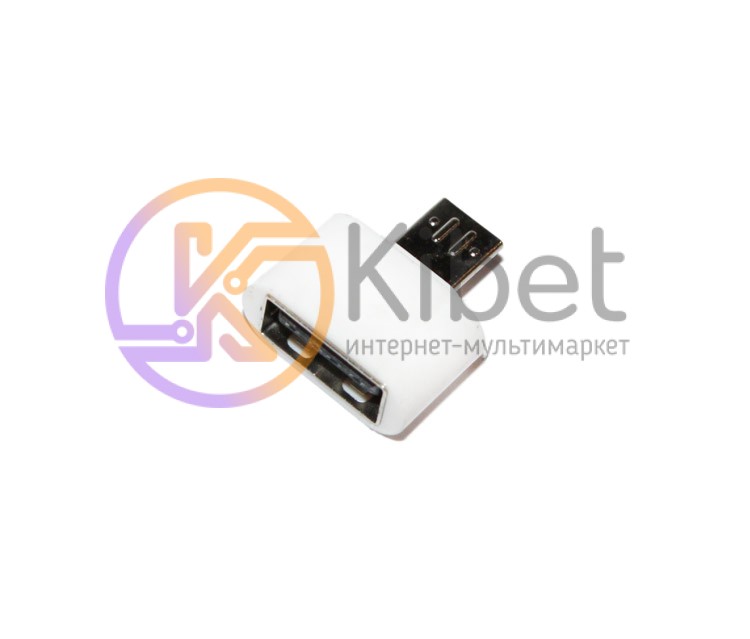 Переходник USB OTG - microUSB, White, bulk