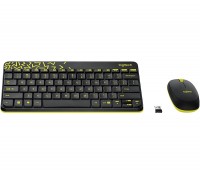 Комплект беспроводной Logitech MK240 Nano, Black Yellow, клавиатура + мышь (920-