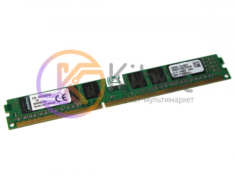 Модуль памяти 4Gb DDR3, 1600 MHz, Kingston, 11-11-11-28, 1.5V, Slim (KTD-XPS730C