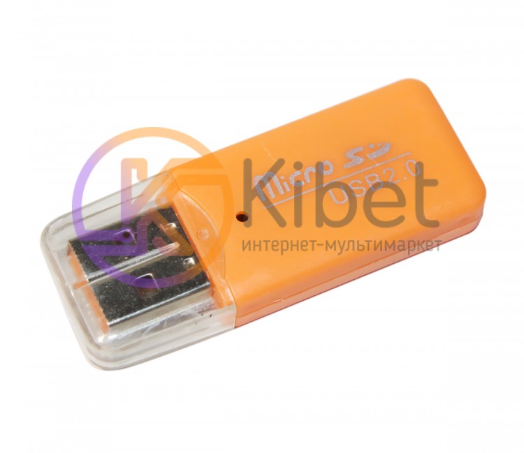 Card Reader внешний Merlion CRD-1OR, M2 microSD, Orange