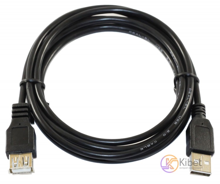 Кабель-удлинитель USB 2 м REAL-EL Pro Black (102945)