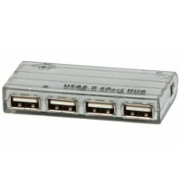 Концентратор USB 2.0 Viewcon VE410, Silver, 4 порта, БП