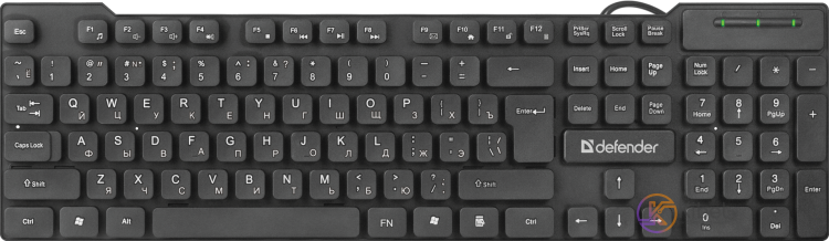 Клавиатура Defender OfficeMate HB-260, Black, плоская конструкция, технология 'S