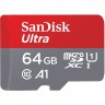 Карта памяти microSDHC, 64Gb, Class10 UHS-I, SanDisk Ultra A1, без адаптера (SDS