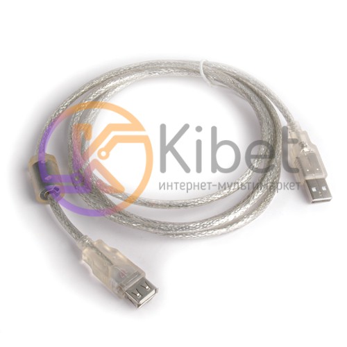 Кабель - удлинитель USB 2.0 - 1.8м AM AF Gemix GC1609 с ф фильтром, прозрачный с