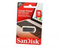 USB Флеш накопитель 16Gb SanDisk Cruzer Force, Metal Silver, металлический корпу