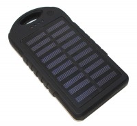 Универсальная мобильная батарея 12000 mAh, Power Bank, Black, солнечная панель (