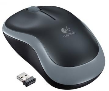 Мышь Logitech M185, Gray Black, USB, беспроводная, оптическая, 1000 dpi, 3 кнопк
