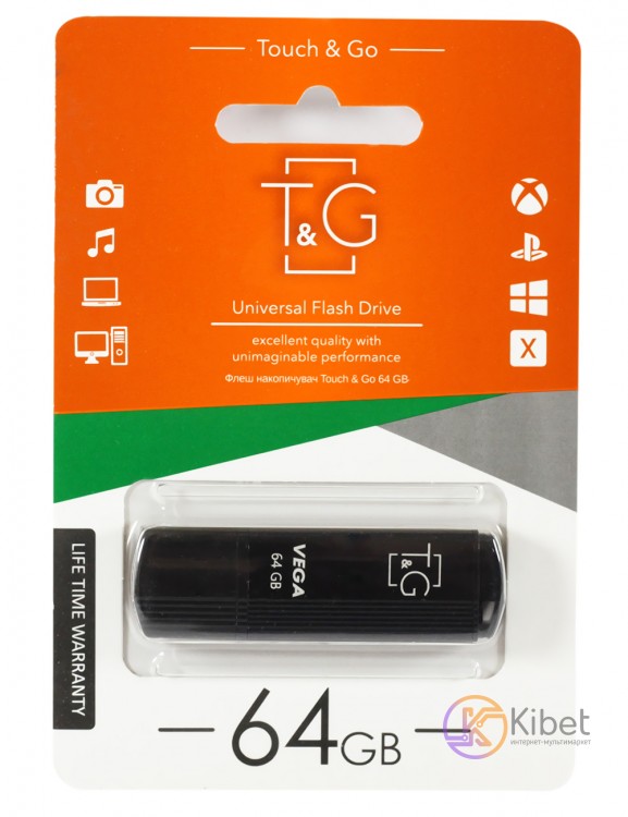 USB Флеш накопитель 64Gb T G 121 Vega series Black (TG121-64GBBK)