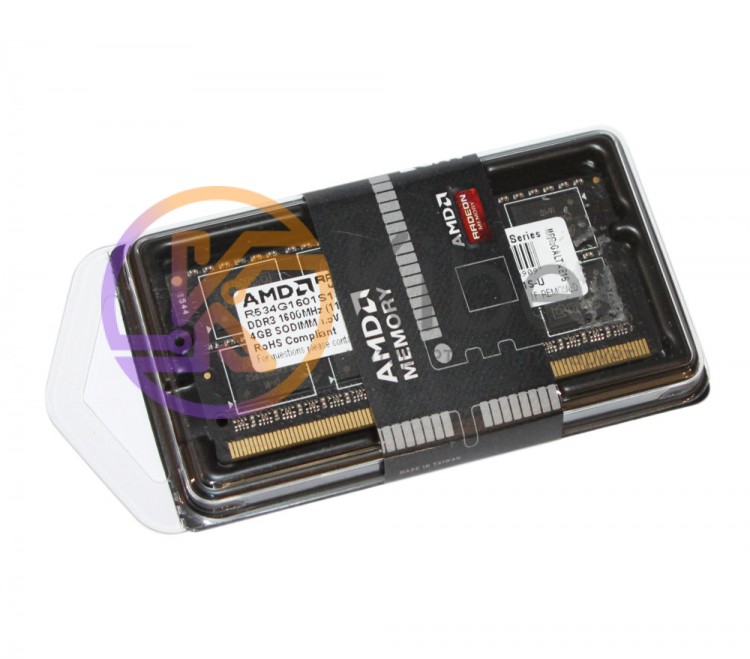 Модуль памяти SO-DIMM, DDR3, 4Gb, 1600 MHz, AMD, 1.5V (R534G1601S1S-U)