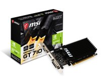 Видеокарта GeForce GT710, MSI, 2Gb DDR3, 64-bit, VGA DVI HDMI, 954 1600MHz, Sile
