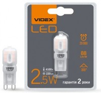 Лампа Videx LED, G9e, 2.5W (аналог 30Вт), 4100K, White, 220Lm, 220V
