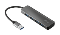 Концентратор USB 3.2 Trust Halyx Aluminium, Black, 4 порта USB 3.2, алюминевый к