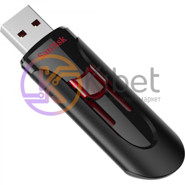 USB 3.0 Флеш накопитель 64Gb SanDisk Cruzer Glide, Black (SDCZ600-064G-G35)