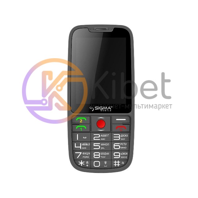 Мобильный телефон Sigma mobile Comfort 50 Elegance Grey 'бабушкофон', 2 Sim, дис