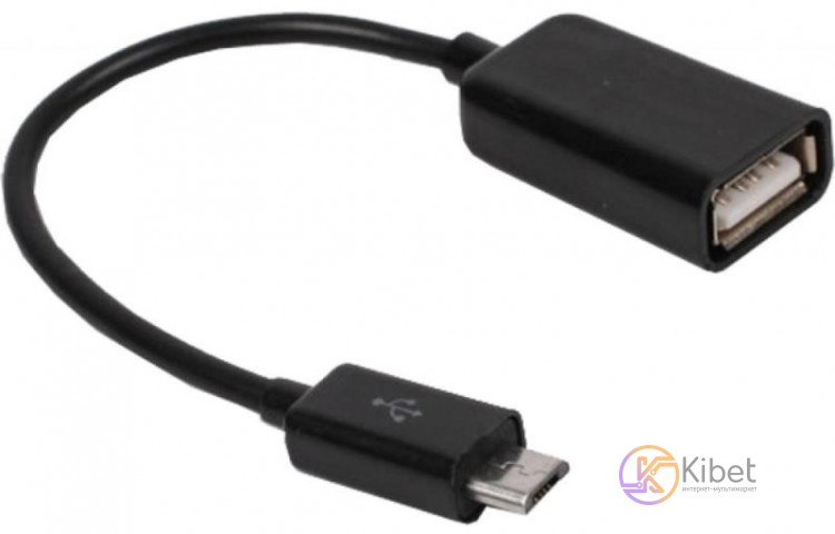 Кабель USB - micro USB 0.15 м Maxxter Black, AF-Micro BM, удлинитель (U-AFM-OTG)