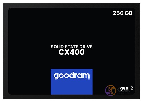 Твердотельный накопитель 256Gb, Goodram CX400 (Gen.2), SATA3, 2.5', 3D TLC, 550