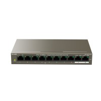 Коммутатор TENDA TEF1110P-8-102W, 8 LAN 10 100BaseT, 2x Gigabit Ethernet, неупра