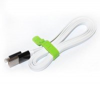 Кабель USB - microUSB, White, 1 м, Voltex flat, алюминевые коннектора, 2A (бор