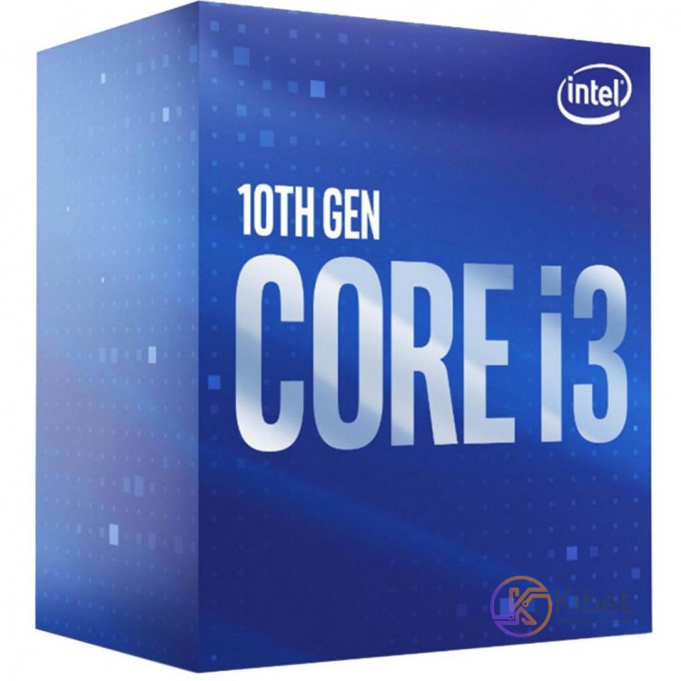 Процессор Intel Core i3 (LGA1200) i3-10100F, Box, 4x3.6 GHz (Turbo Boost 4.3 GHz