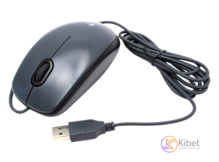 Мышь Logitech M90, Dark Grey, USB, оптическая, 1000 dpi, 3 кнопки, 1.8 м (910-00