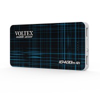 Универсальная мобильная батарея 10400 mAh, Voltex, Black, 2xUSB, 5V 1A+1A, LED ф