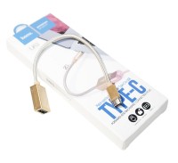 Переходник Hoco UA3 USB (мама) - Type-C, Gold
