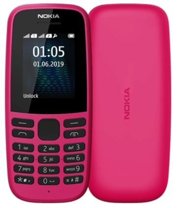 Мобильный телефон Nokia 105 Duos Pink, 2 Sim, 1,77' (160х120) TFT, no Cam, no GP