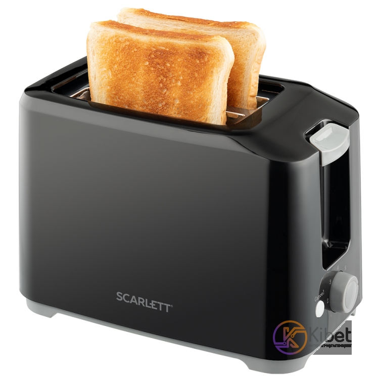 Тостер Scarlett SC-TM11020 Black 700W, 2 тоста, 7 режимов, 2 отделения, съемный