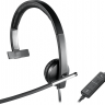Наушники Logitech H650e Mono, Black, USB, микрофон с эхо- и шумоподавлением, рег