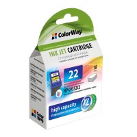 Картридж HP №22 (C9352CE), Color, DJ 3920 PSC1410, 18 ml, ColorWay, Ink Level (C