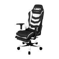 Игровое кресло DXRacer Iron OH IA166 NW Black-White + подножка (63364)